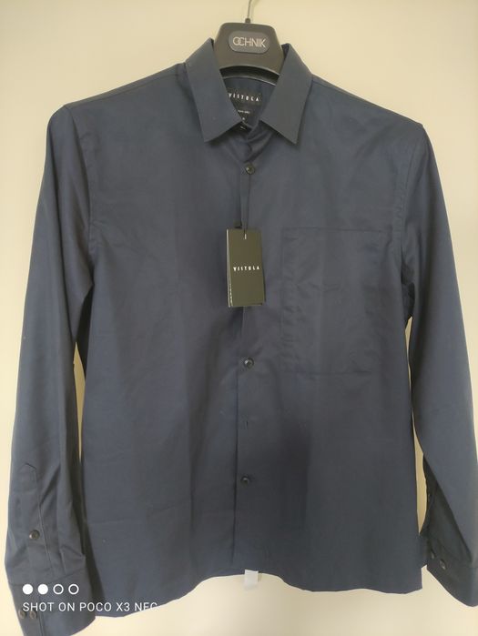 Koszula męska granatowa długi rękaw