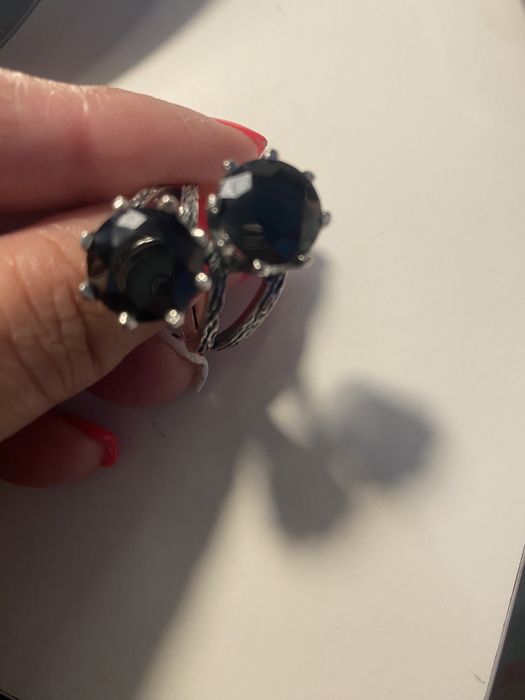 Anel prata com duas pedras