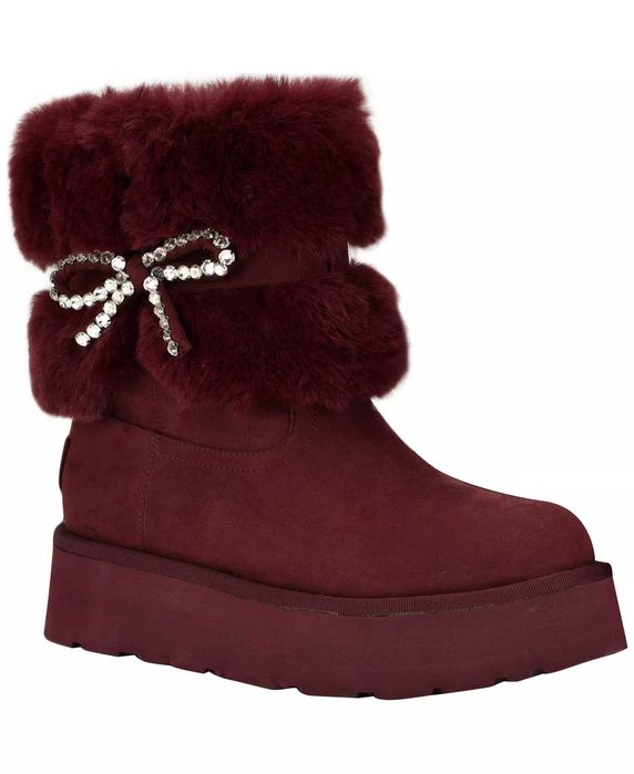 Нові жіночі чоботи уггі Guess  Dowry Rhinestone Bow Cozy Winter Boots 36 38