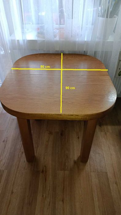 Stól rozsuwany 80 x 90 z możliwością powiększenia do 237 cm.