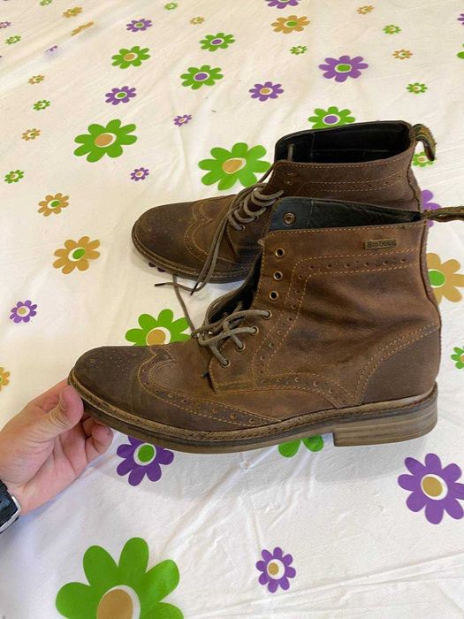 Barbour кожаные мужские ботинки броги челси оригинал размер 42–43