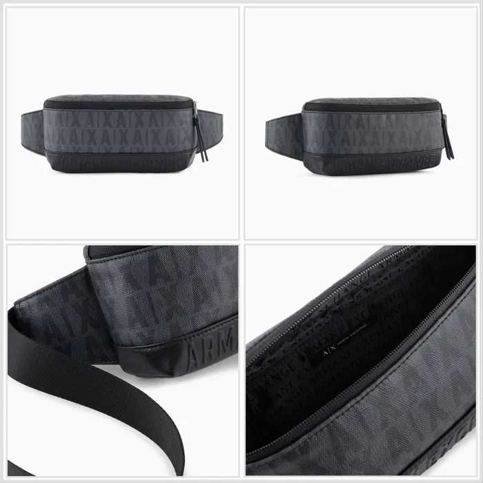 Сумка бананка Armani exchange чоловіча унісекс жіноча сіра чорна фірмо