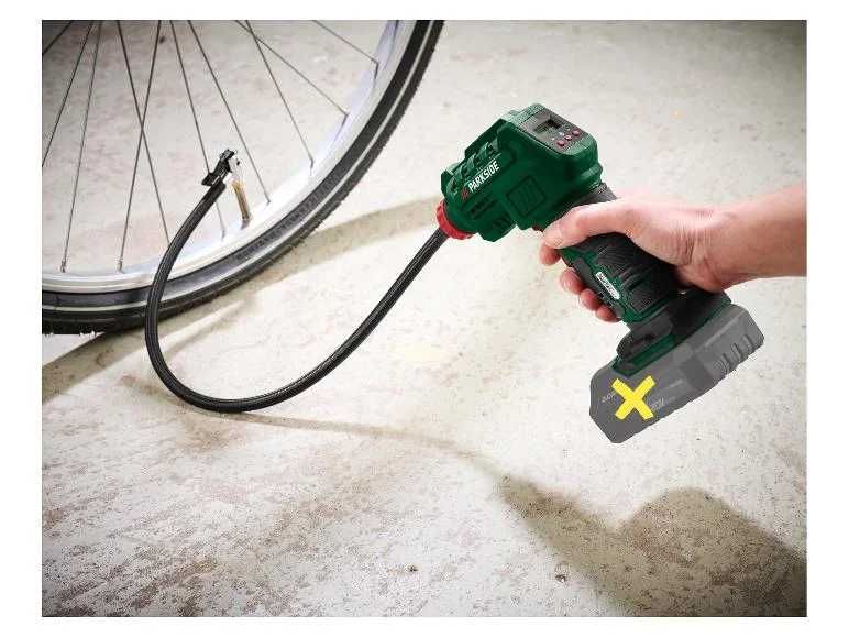 Bomba de ar e Compressor Parkside recarregável 20 V