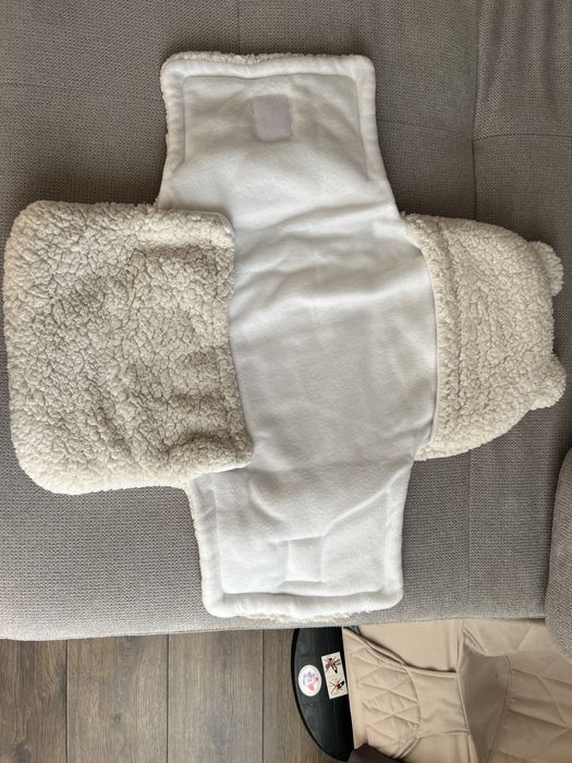 Конверт тедді молочного кольору на виписку зима-весна