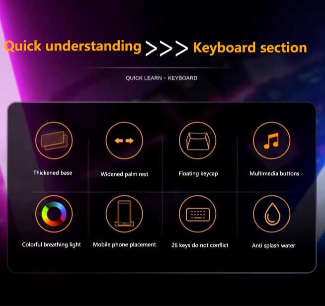 Teclado Inphic K2 Gaming Robusto de alta qualidade