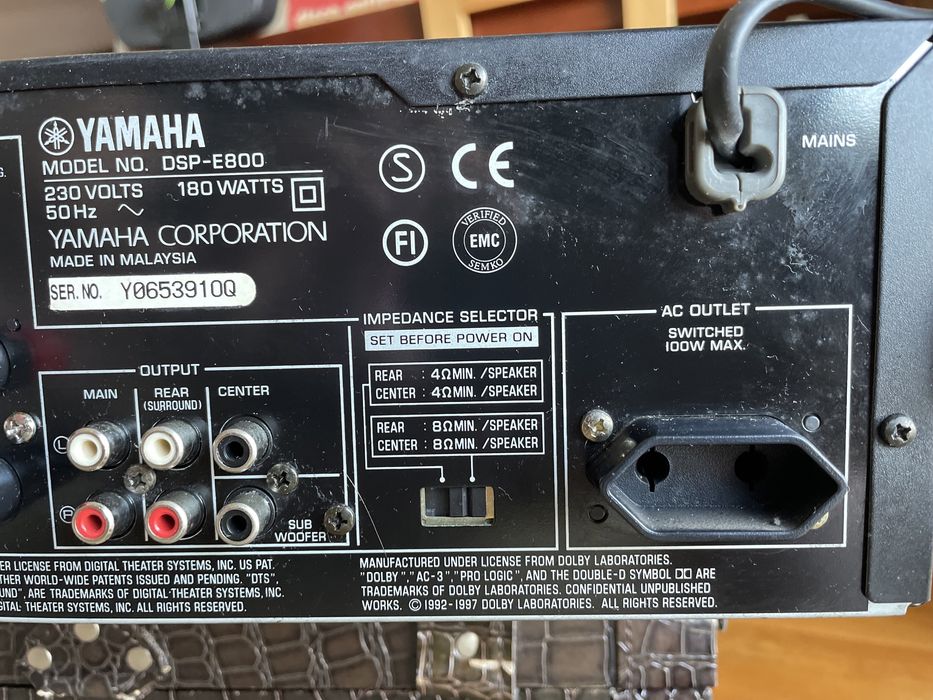 Amplificador 3 canais Yamaha