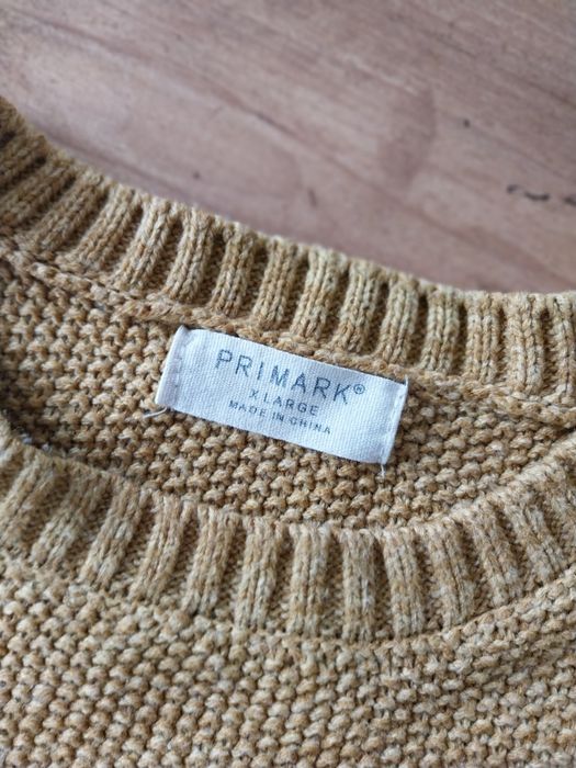 Sweter męski XL  musztardowy