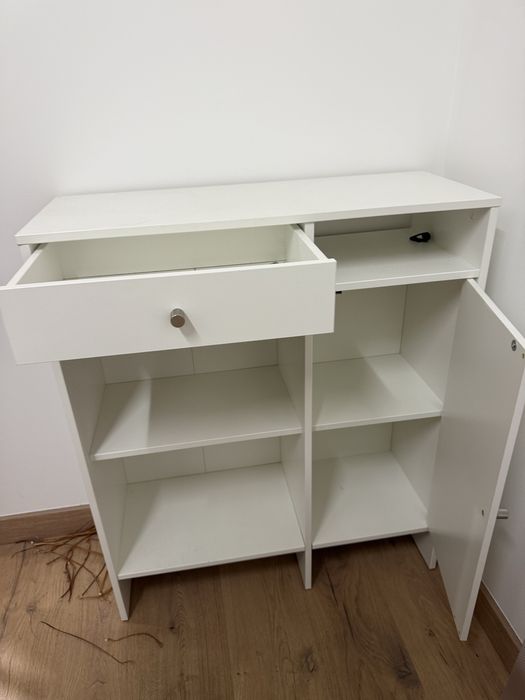 Armário IKEA branco com gaveta, porta e prateleiras