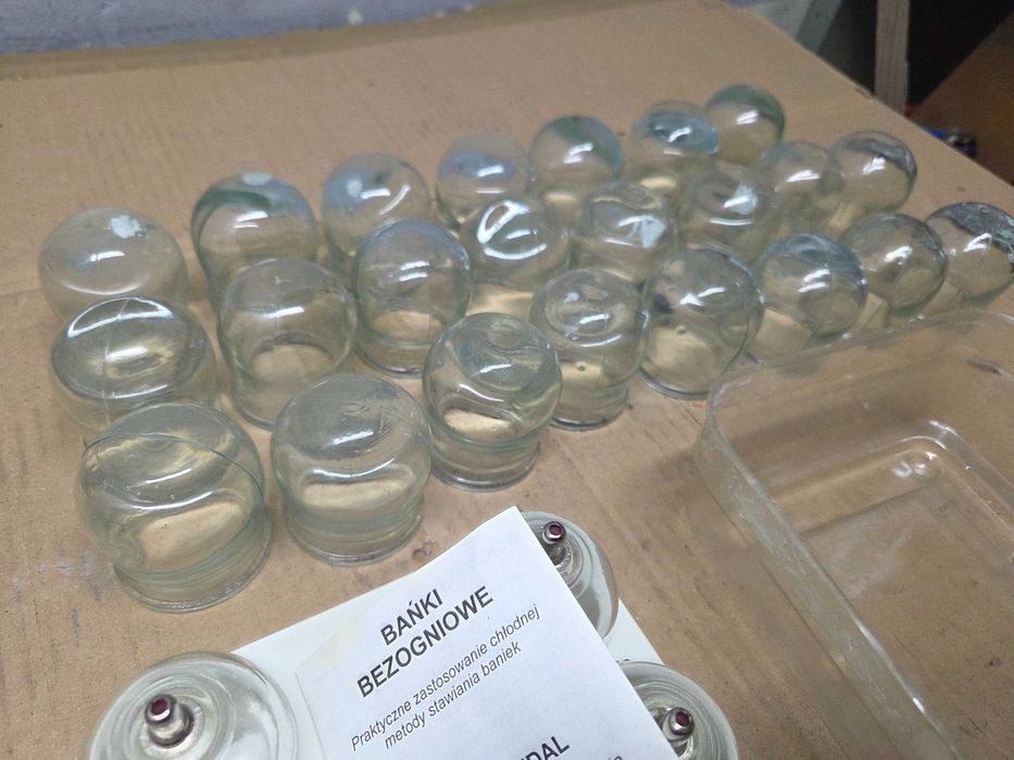 Bańki lekarskie szklane ogniowe i nie ogniowe staroć