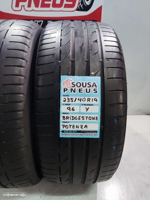 2 pneus semi novos 235-40r19 bridgestone - oferta dos portes