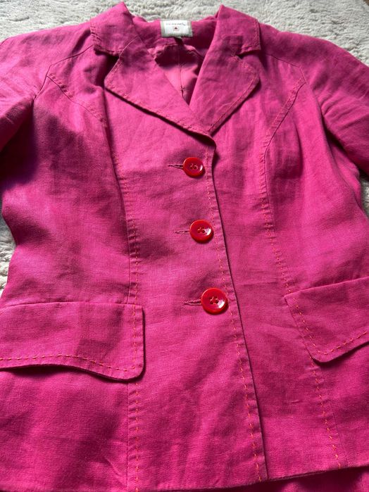 Garsonka lniana Monnari Marynarka i spódnica Fuksja rozm 34