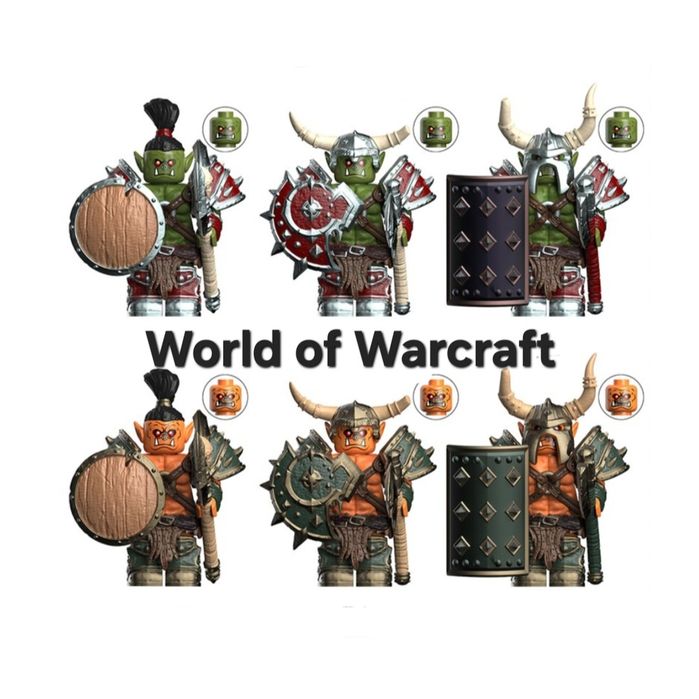 Klocki World of Warcraft orkowie 8 sztuk klocki warcraft kompatybilne z Lego figurki warcraft z akcesoriami klocki warcraft orcs orc