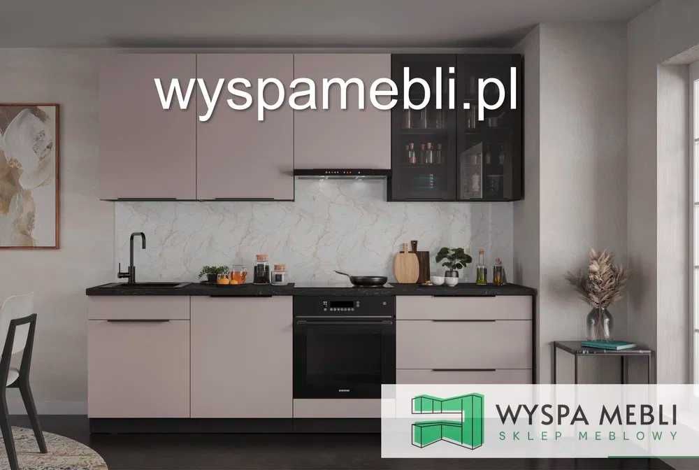 NOWA kuchnia meble kuchenne 260cm kaszmir czarny darmowa dostawa