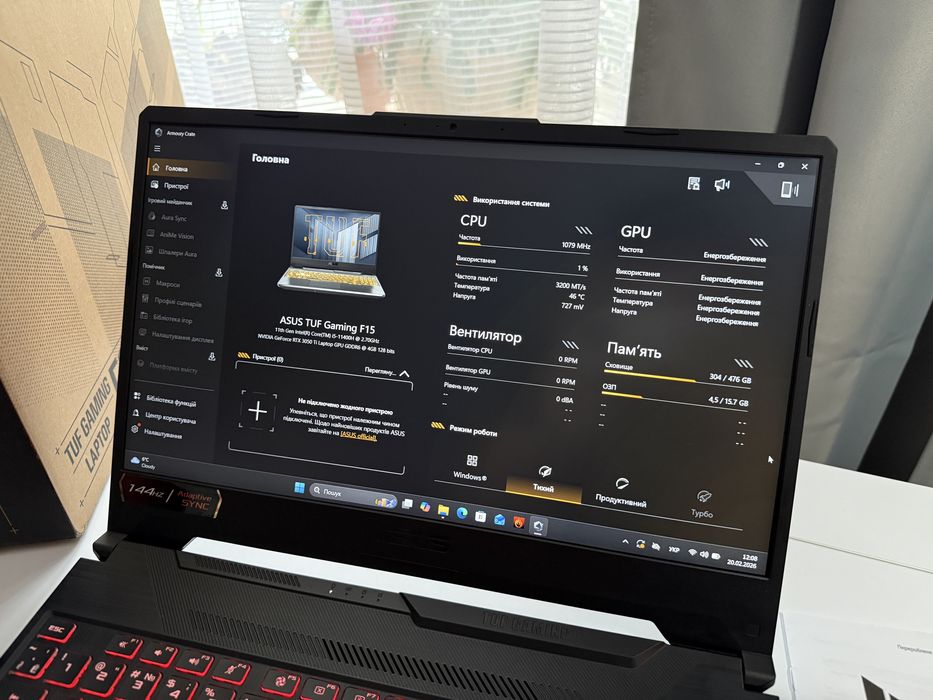 ‼️Asus Tuf F15‼️144Hz/RTX3050Ti-4GB/512GB/16GB/Гарантия 30д.