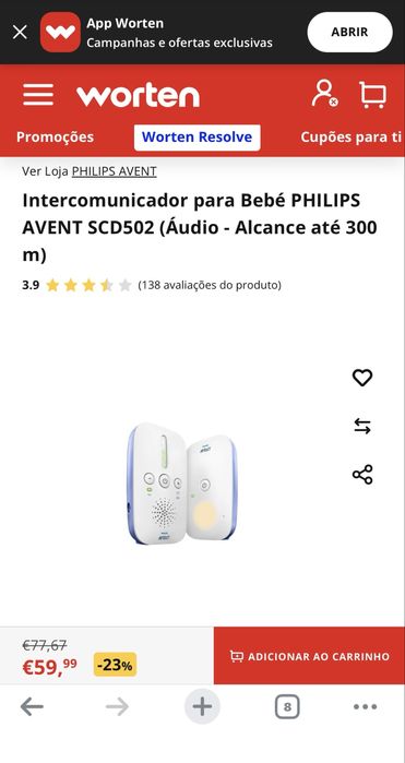 Intercomunicador para bebe philips avent scd502