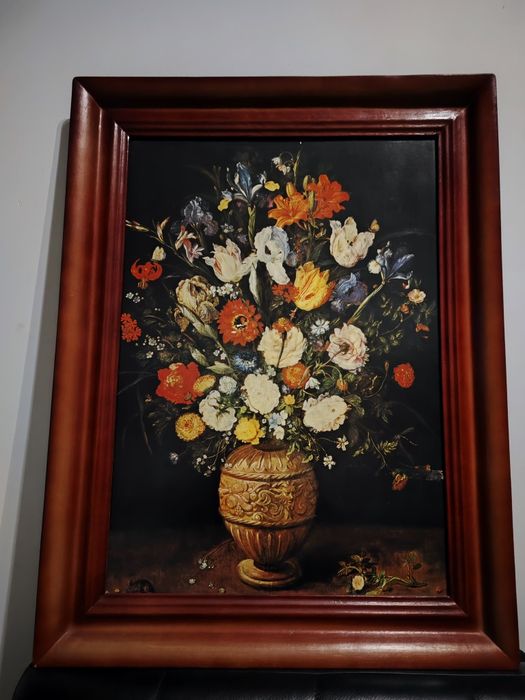 Obraz "Waza z kwiatami" J.Brueghel, PRL