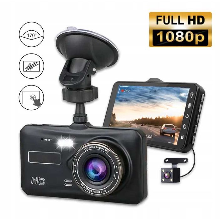 Kamera Samochodowa Wideorejestrator + Kamera Cofania Dotykowy