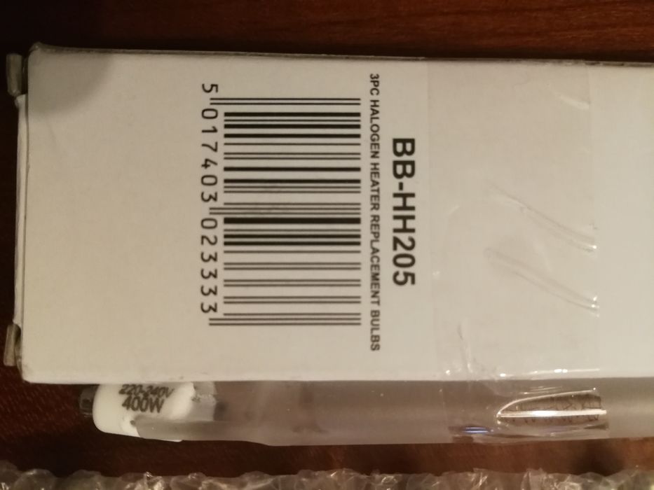 Lâmpadas de halogéneo 400 watts 195 mm para aquecedor