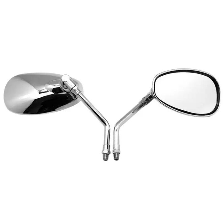 Par de espelhos cromados clássicos rosca 10 mm
