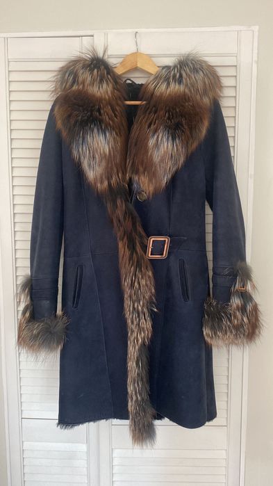 kożuch damski granatowy S/M