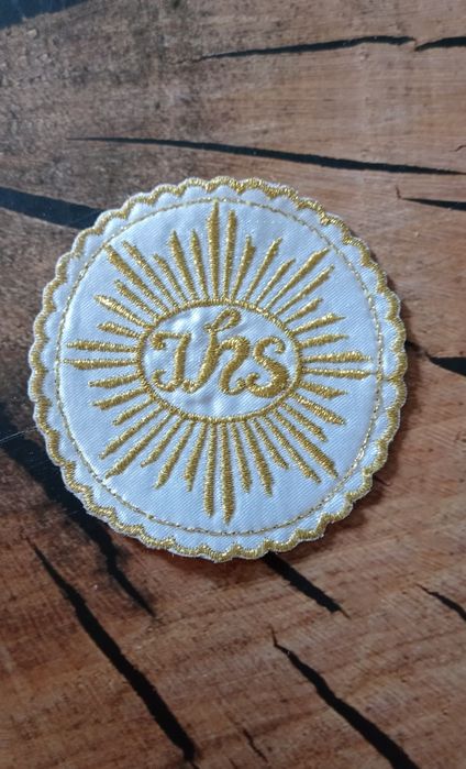 IHS aplikacja złota nitka Komunia Święta Chrzest