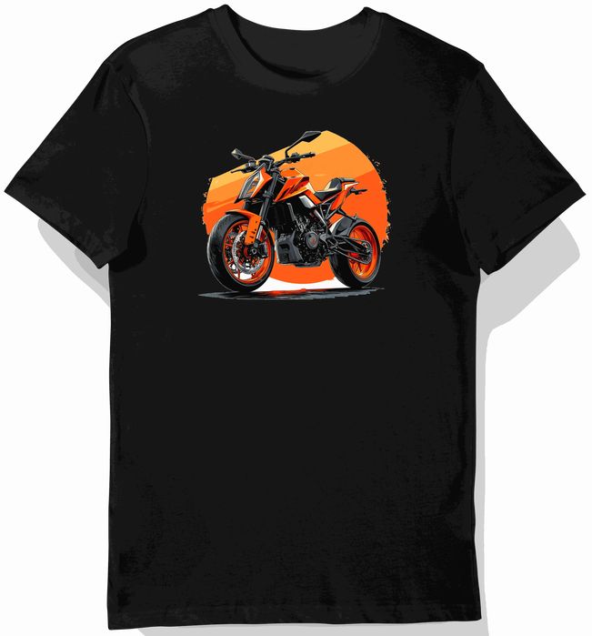 Szykowna Koszulka męska czarna z Motywem Motocykla KTM M