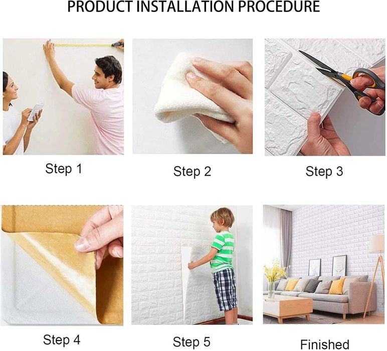 50szt samoprzylepnych paneli ściennych 3D design kamienia 35x38,5cm