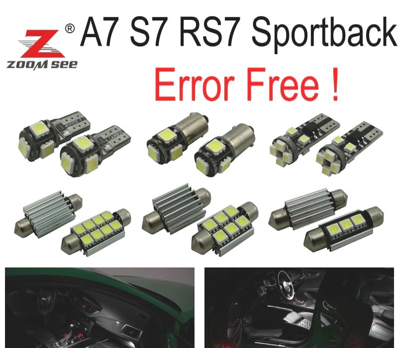 KIT COMPLETO DE 18 LÂMPADAS LED INTERIOR AUDI A7 S7 RS7 SPORTBACK 2012 +