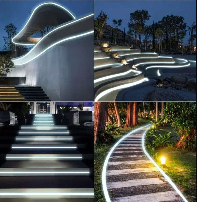 Taśma LED 30m zimna Biel 230V elastyczna włącznik