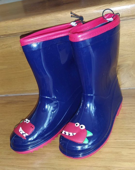 Buty kalosze chłopięce, gumowce dinozaur 28