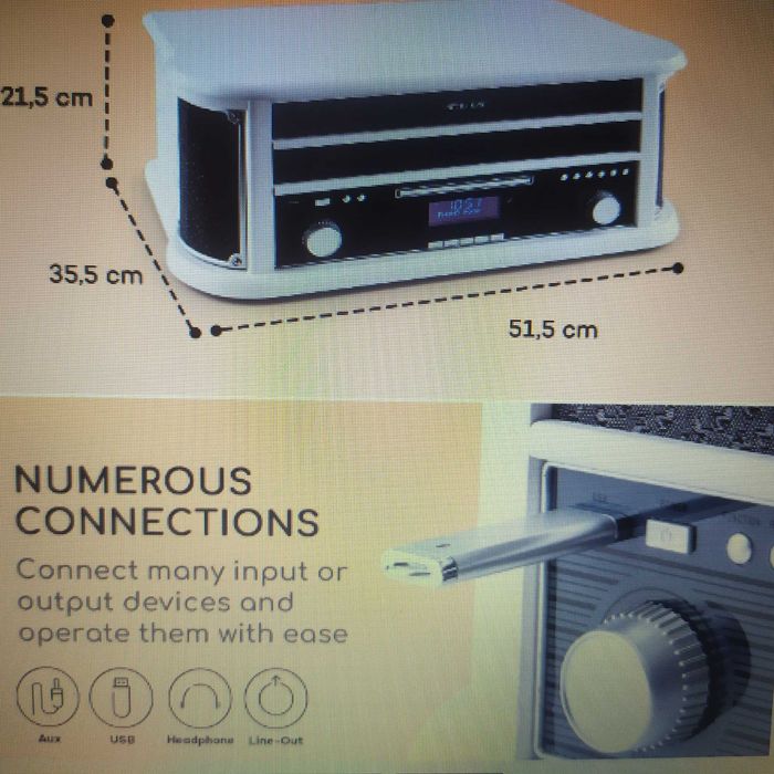 zestaw stylu retro Belle Epoque 1908 DAB,gramofon ,cd fm,usb