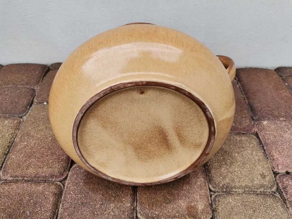 Piękny ceramiczny garnek z pokrywą, do ogrodu, wys. 30 cm