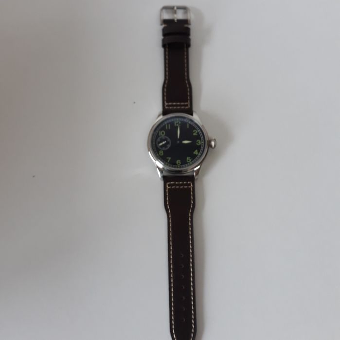 Parnis Relógio Corda Manual Militar Pilot Recto