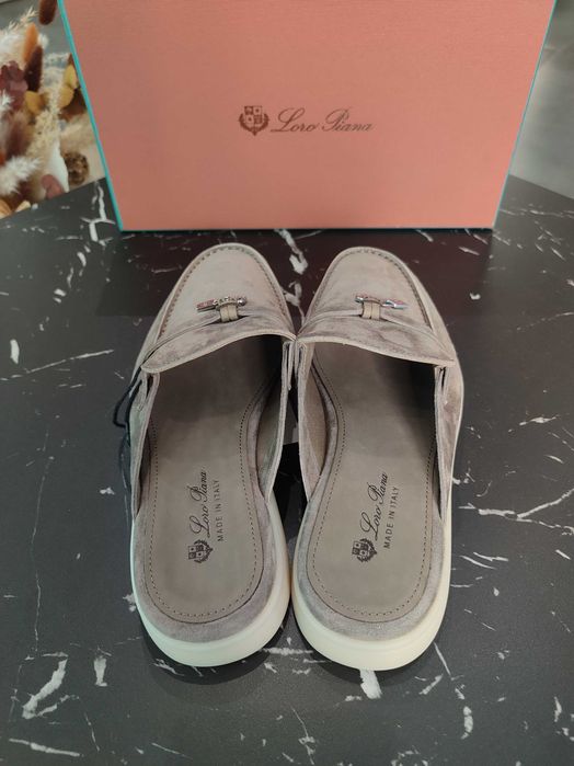 Лофери Loro Piana Babouche Charms Walk Loafer Suede Shade Grown