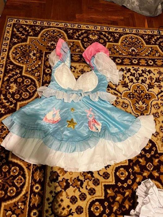 Блакитна cosplay / maid / Lolita сукня, 3XL (китайський розмір)