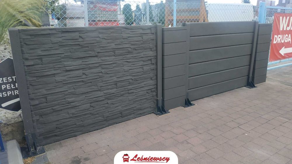Ogrodzenie palisadowe gładkie betonowe Drewbet 200x25cm OD RĘKI