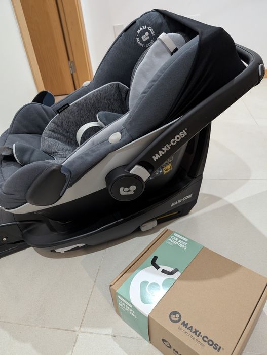 Ovo Maxi Cosi + base isofix + adaptadores de carrinho