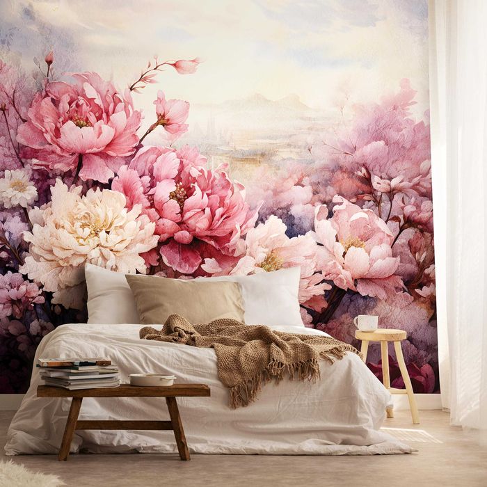 Fototapeta Subtelne Kremowe Kwiaty Róż Beż 3D Twój Rozmiar + KLEJ