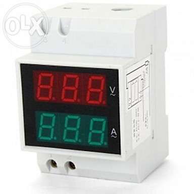 Voltmeter/Ammeter Dual Display DIN Rail 80-300V / 0.1-99.9A64297533164417121