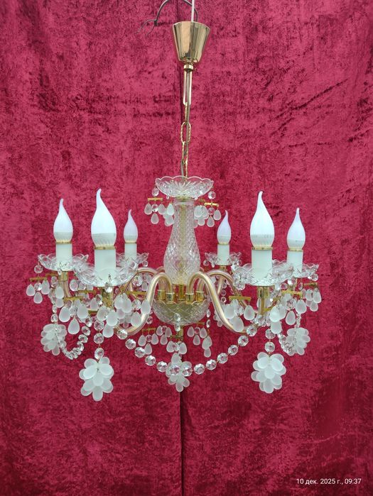 Хрустальна люстра виноград Чехия