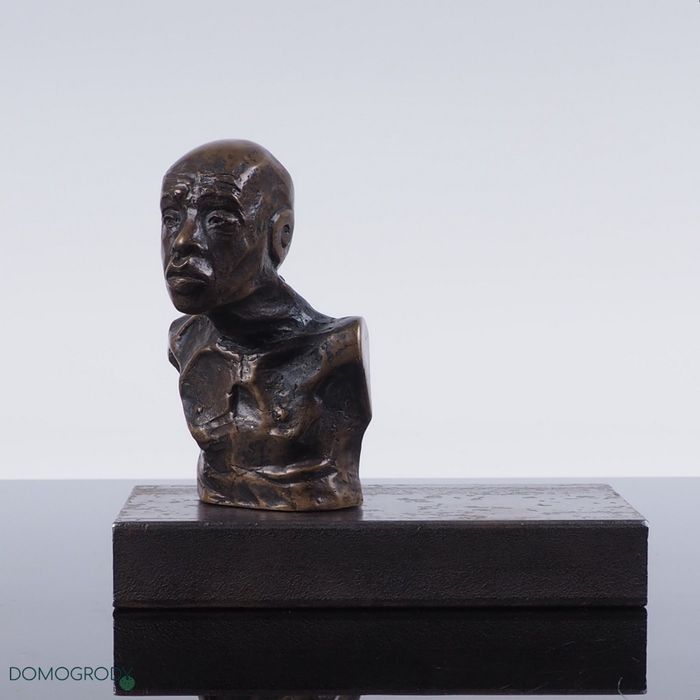 Rzeźba popiersie mężczyzny, brąz patynowany