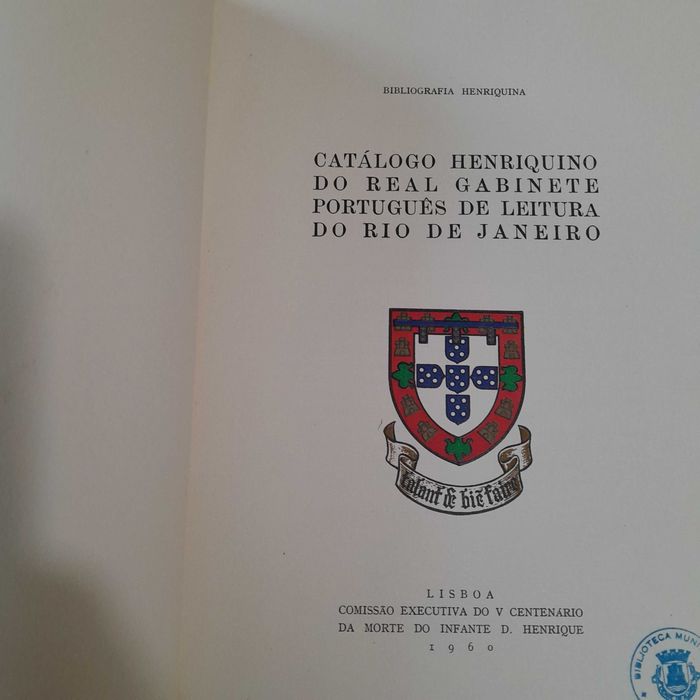 Catálogo Henriquino do Real Gabinete Português Leitura Rio de Janeiro