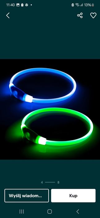 Smycz dla psa led