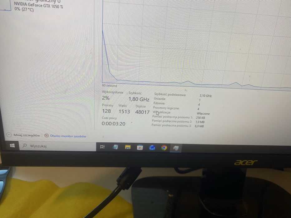 Komputer Lenovo 18 GB RAM, Geforce 1050ti