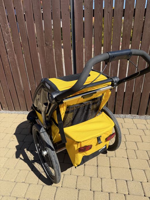THULE Chariot Sport 1 - przyczepka rowerowa, wózek do roweru 2w1 | Yellow on Black