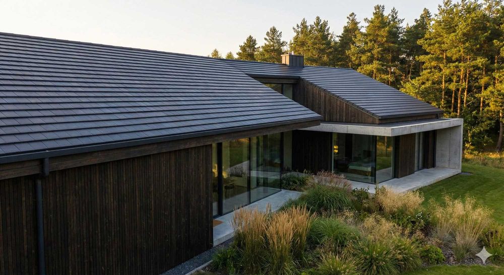 Dachówka Płaska Orea 9 Czarna Angoba Szlachetna/Wycena i Montaż Dachu