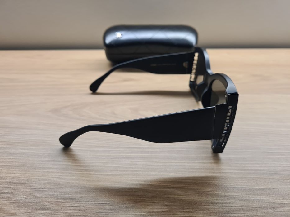 Hit Nowe Damskie Czarne Okulary CHANEL Przeciwsłoneczne UV400 Etui