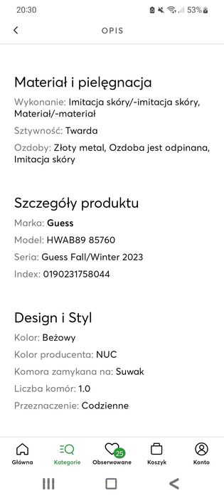 OKAZJA Torebka GUESS NOWA oryginał