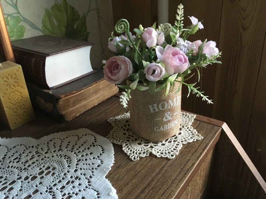 Цветы искусственные роза в горшке 16 х7 см новые