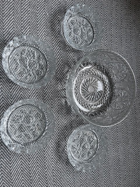 Pólmisek szklany + 4  salaterki